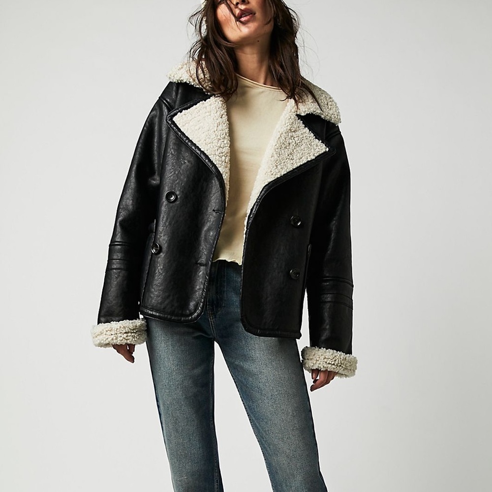 we the free Kaja jacket vegan bonded peacoat